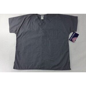 Mens /  Unisex Scrub Top Gray PL Uniform Company Size 3XL New with Tags